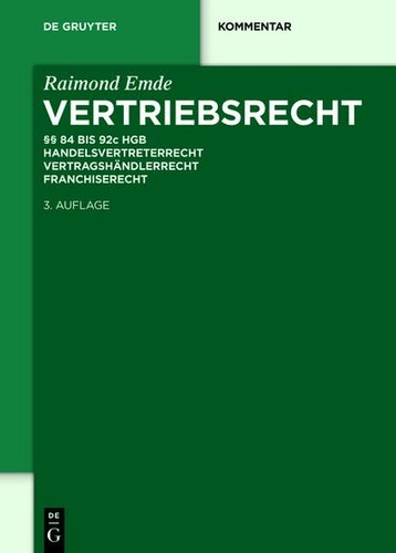 Vertriebsrecht 84 92c - vertriebsrecht:, §§