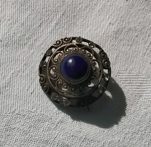 Brosche vintage mit blauen - brosche,