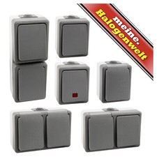 Feuchtraum-Steckdosen Secu IP44 16A Taster Feuchtraum-Schalter Aufputz-Steckdose