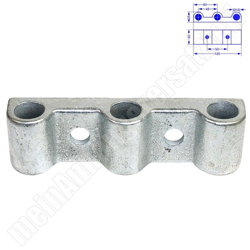 Fach seitenwandhalter aus - 3-fach,