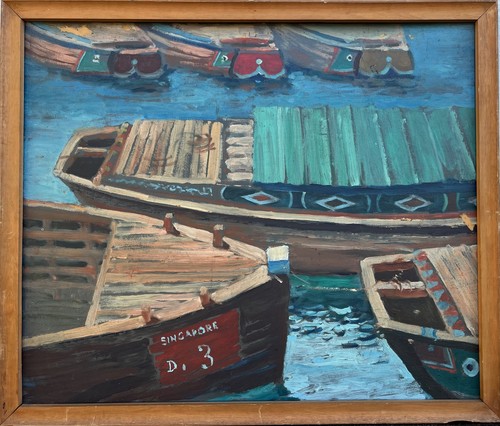 Impressionist hafenszene mit - impressionist,
