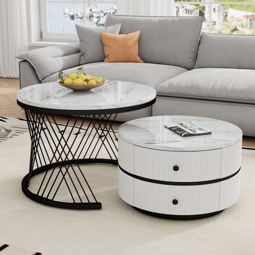 Couchtisch 2er set rund - couchtisch,