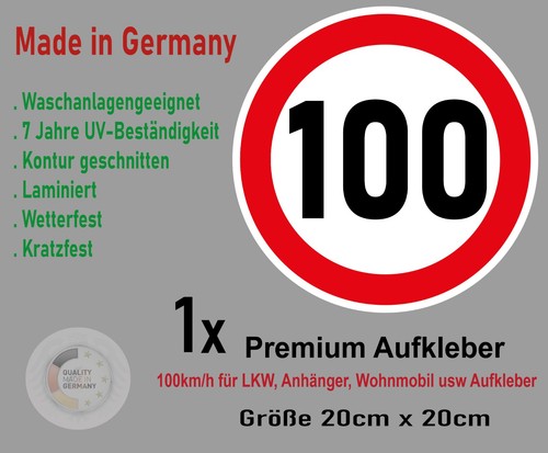 Aufkleber 100 für auto - km/h,