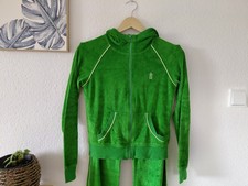 Damen Trainingsanzug Grün Samt Hoodie Jogginghose XS S