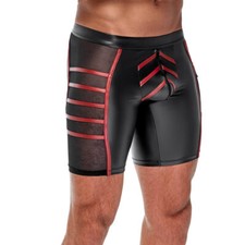 Herren Shorts eng M-XXL mit Tasche Wetlook Glanz Kurze Hose Unterhose "Spikey"