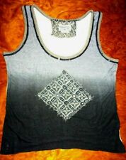 MARLBORO CLASSICS Shirt / Top Gr.L ärmellos Rautenmotiv Pailletten Lurex De LUXE