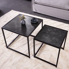 2er Set Beistelltisch SLIM LINE - 50cm - anthrazit schwarz - Couchtisch Metall
