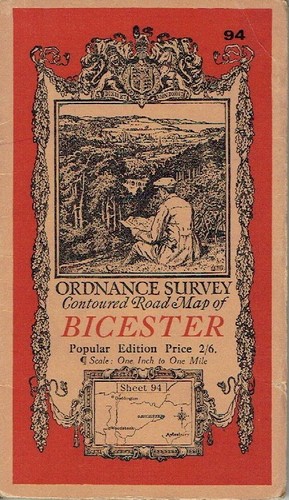 Contoured road map bicester - contoured,