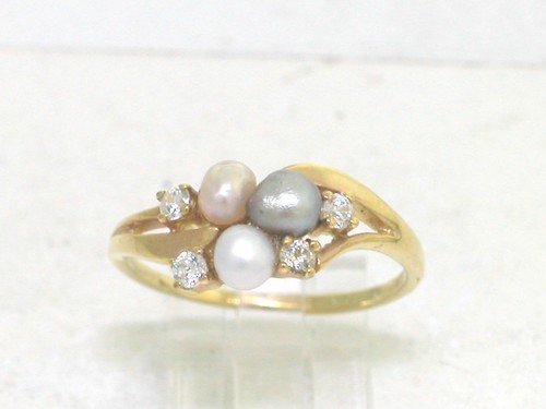 Perlen ring 333 gelbgold 8kt - ring,