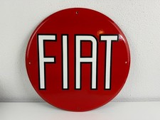 FIAT Emailschild Emaille Schild Werbung Reklame Auto, rund 40cm, alt Vintage RAR