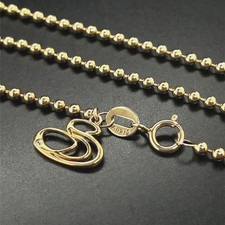 KUGELKETTE & LOGO ANHÄNGER AUS 375/GELBGOLD MIT ZIRKON FACETTENREICH SCHMUCKJAGD