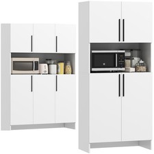 HOMCOM Küchenschrank Geräuschloser Buffetschrank mit Arbeitsplatte Schränken