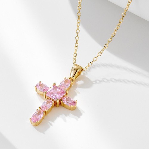 Schöne rosa kreuz 925 - cz,