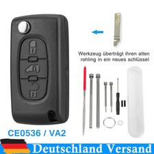 3Tasten Klapp Schlüssel VA2 Rohling Ersatz Werkzeug Für Citroen Berlingo Dispach
