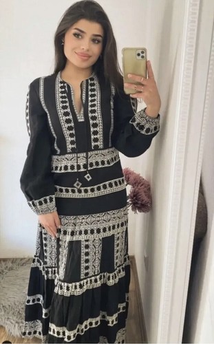 Zara midi besticktes kleid - zara,