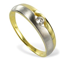 ECHT GOLD *** Zirkonia Ring Goldring bicolor, Größenauswahl
