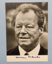 Autogrammkarte Postkarte AK Willy Brandt MdB SPD-Vorsitz. Faksimile-Unterschrift