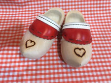 Münsterländer Holzclogs Herz Hollandschuhe natur Pantoffel Größe 21 geschnitzt