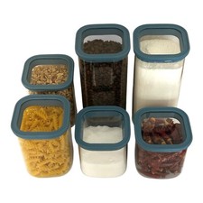 Vorratsdosen Glas 6er Set luftdicht Borosilikat Glasbehälter eckig Deckel Küche