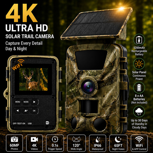 Wlan 60mp solar wildkamera - 60mp,