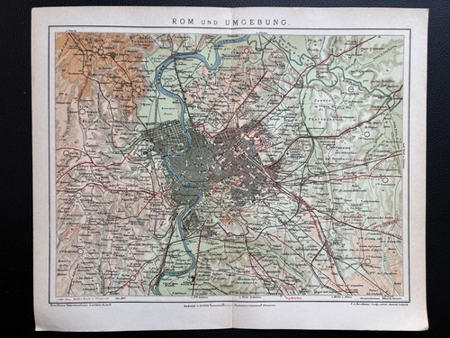 Antiker historischer stadtplan - antiker,