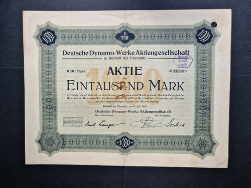 Deutsche dynamo werke 1000 - dynamo-werke, ag