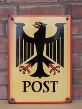 POST ADLER  ALTES EMAILSCHILD  SCHILD  EMAILLE  50er JAHRE  42 cm x 30 cm