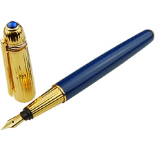 Cartier Pasha Füller 18 Karat M-Feder Gold Blue Marble Classic