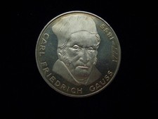 BRD 5 DM Sondermünze 1977, Buchstabe J, "Carl Friedrich Gauss 1777-1855"