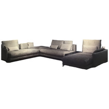 Rolf Benz Wohnlandschaft Nuvola Stoff 17.100 Schwarz-Weiß Gemustert 437x292