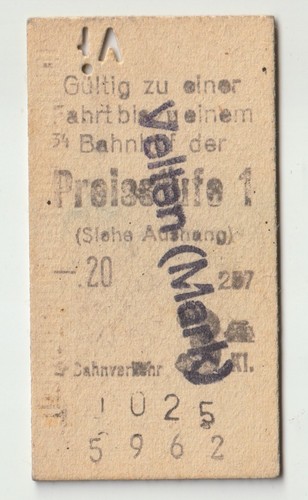 Alte fahrkarte velten markt - fahrkarte, (
