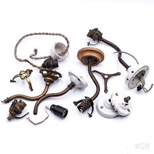 Mixed lot antique lamp parts