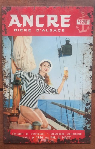 Alte blechplatte anker bier - blechplatte,