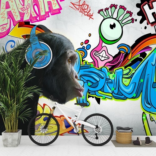 Fototapete graffiti affe - fototapete,