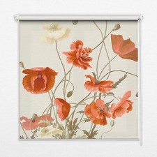 Verdunkelungsrollos Fensterrollo Mit Seitenzug Innenrollo Jalousie Mohnblumen