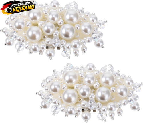 Schuhclips mit perlenblumen - schuhclips,
