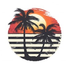10x stickers vintage sunset - stickers,