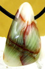 ONYX MARMOR  GEBÄNDERT Trommelstein gebohrt EDELSTEIN ANHÄNGER A-Qualität  Nr.14