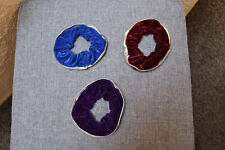 #3 Stck. Samt-Haarbänder, #Scuncis, #royalblau, #lila, #bordeaux