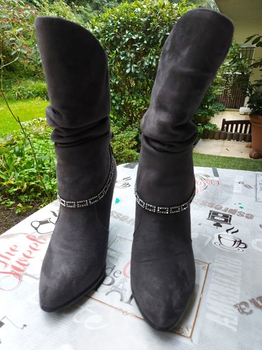 Dunkel grau boots mit - grau, hohem