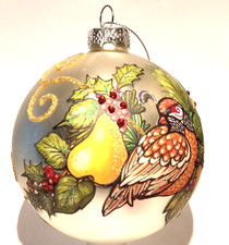 MARK ROBERTS " Weihnachtskugel aus Glas Ø 10 cm  Nostalgie Design  Nr. 1 - Vogel