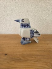 Zsolnay Porzellan Vogel | Ungarn Mid Century Modern | Blau-Weiß Figur 60er 70er