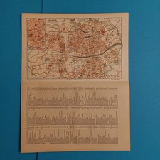  Orig. (1908)     Lithographie  Stadtplan Essen