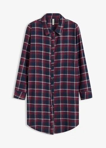 Gewebtes nachthemd aus flanell - nachthemd,