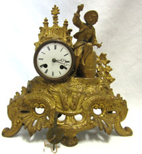 Französische "TISCH-UHR" / PENDULE - Bronze - "Ph.Mourey" - S.Marti & Cie - 1880