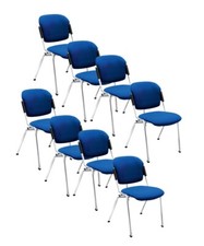 8x blauer Besucherstuhl