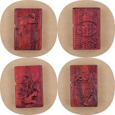 4  Feuerzeuge, Edelholz, Palisander, Benzin auch ZIPPO Einsatz 104