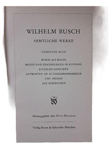 Wilhelm busch sämtliche werke - busch,