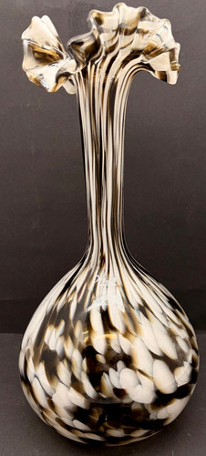 Vintage glasvase swirl schwarz - glasvase,