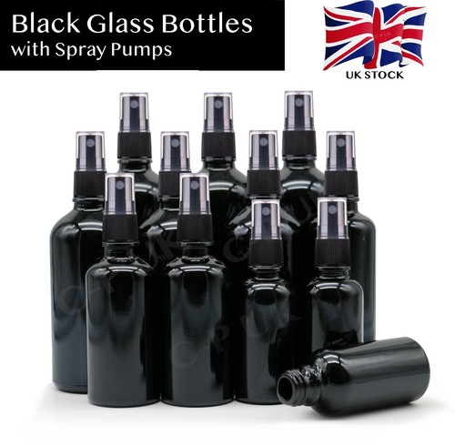 Schwarze glasflasche mit - glasflasche,